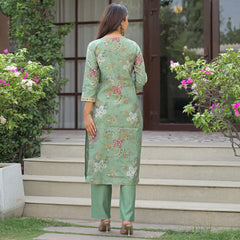 Festive Floral Printed Kurta Set with Dupatta