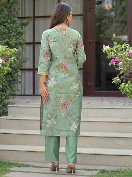 Festive Floral Printed Kurta Set with Dupatta