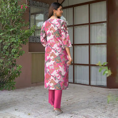 Floral Printed Straight Kurta Set with Dupatta