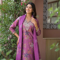 Festive Floral Printed Kurta Set with Dupatta