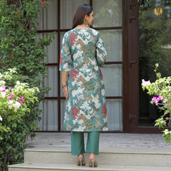 Floral Printed Straight Kurta Set with Dupatta