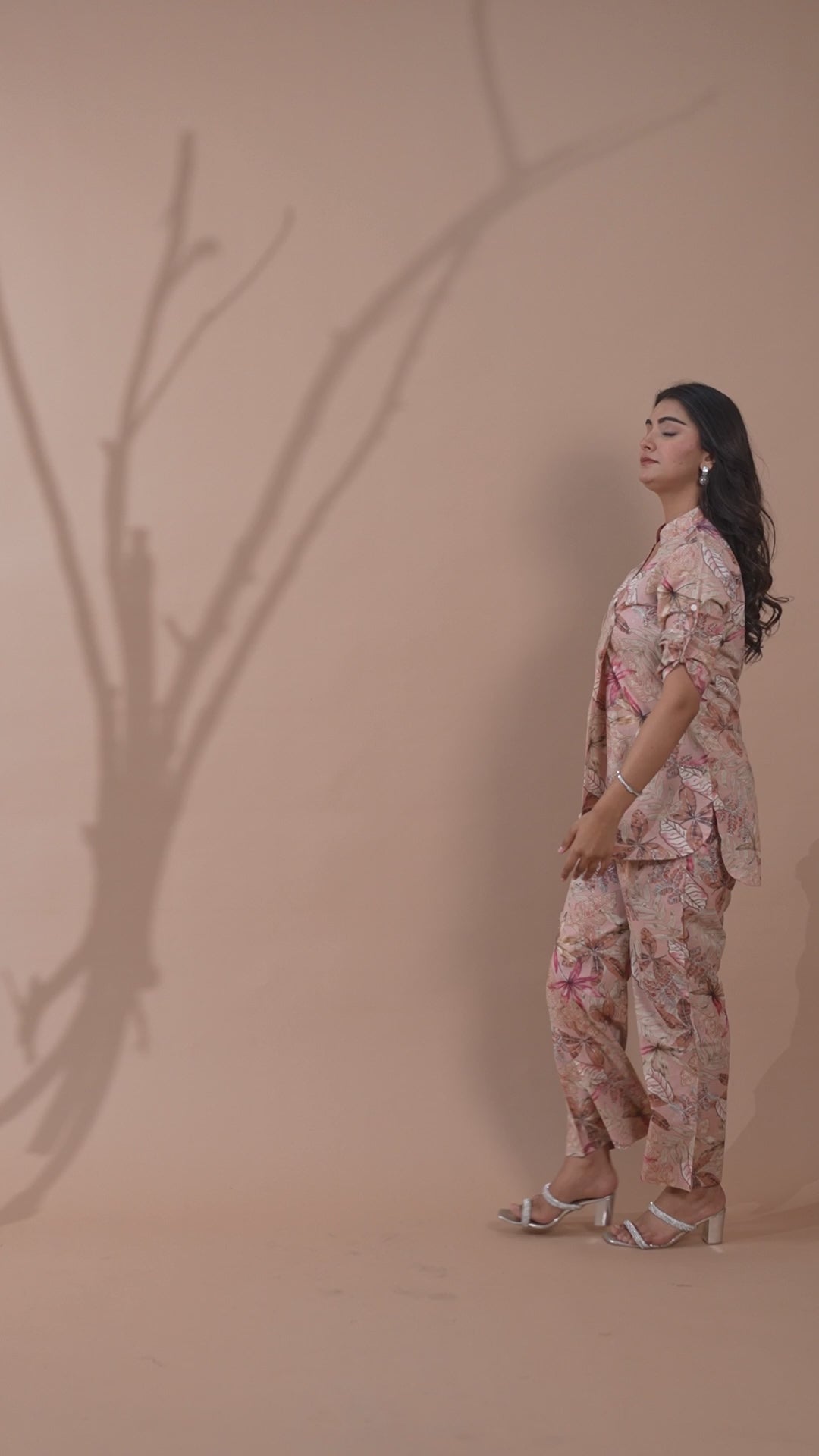 Beige Co-Ord Set with Palazzo Pants