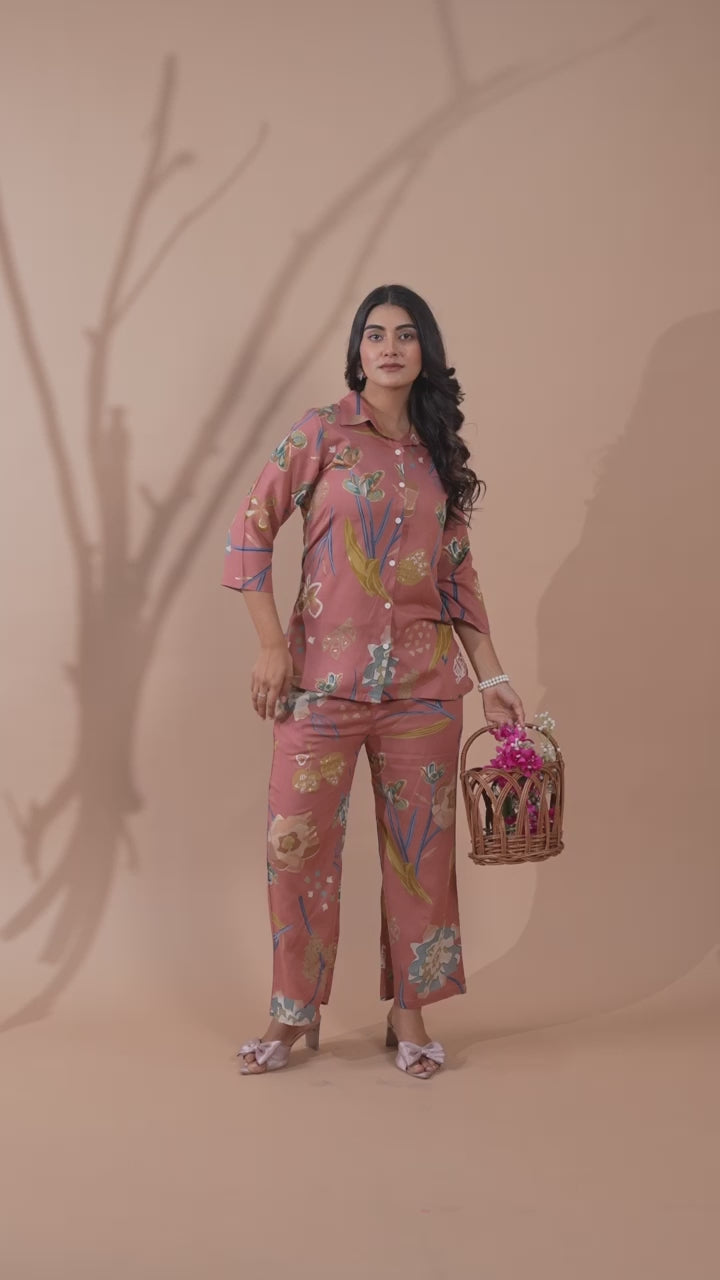 Rust Co-Ord Set with Palazzo Pants