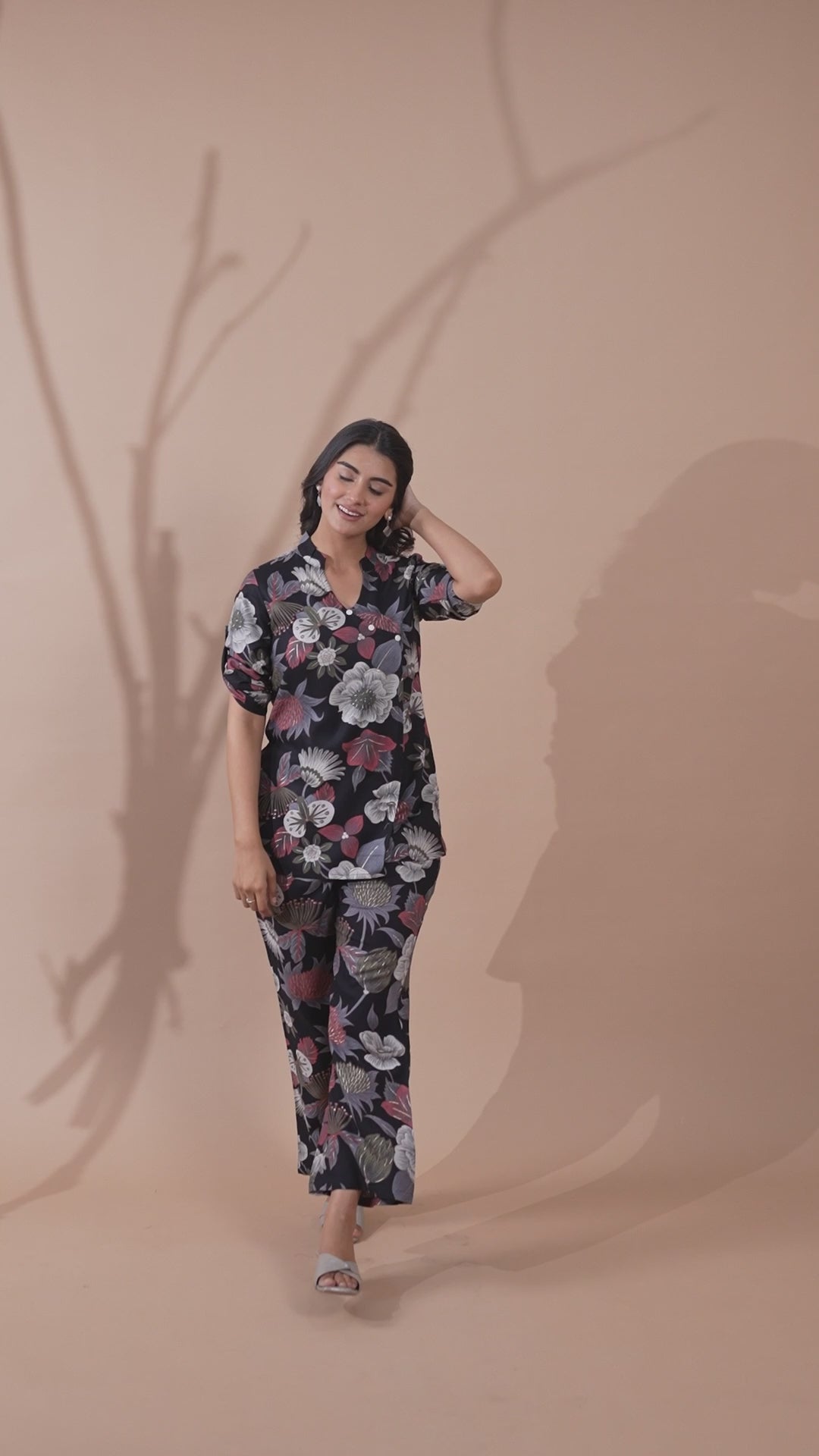 Black Co-Ord Set with Palazzo Pants