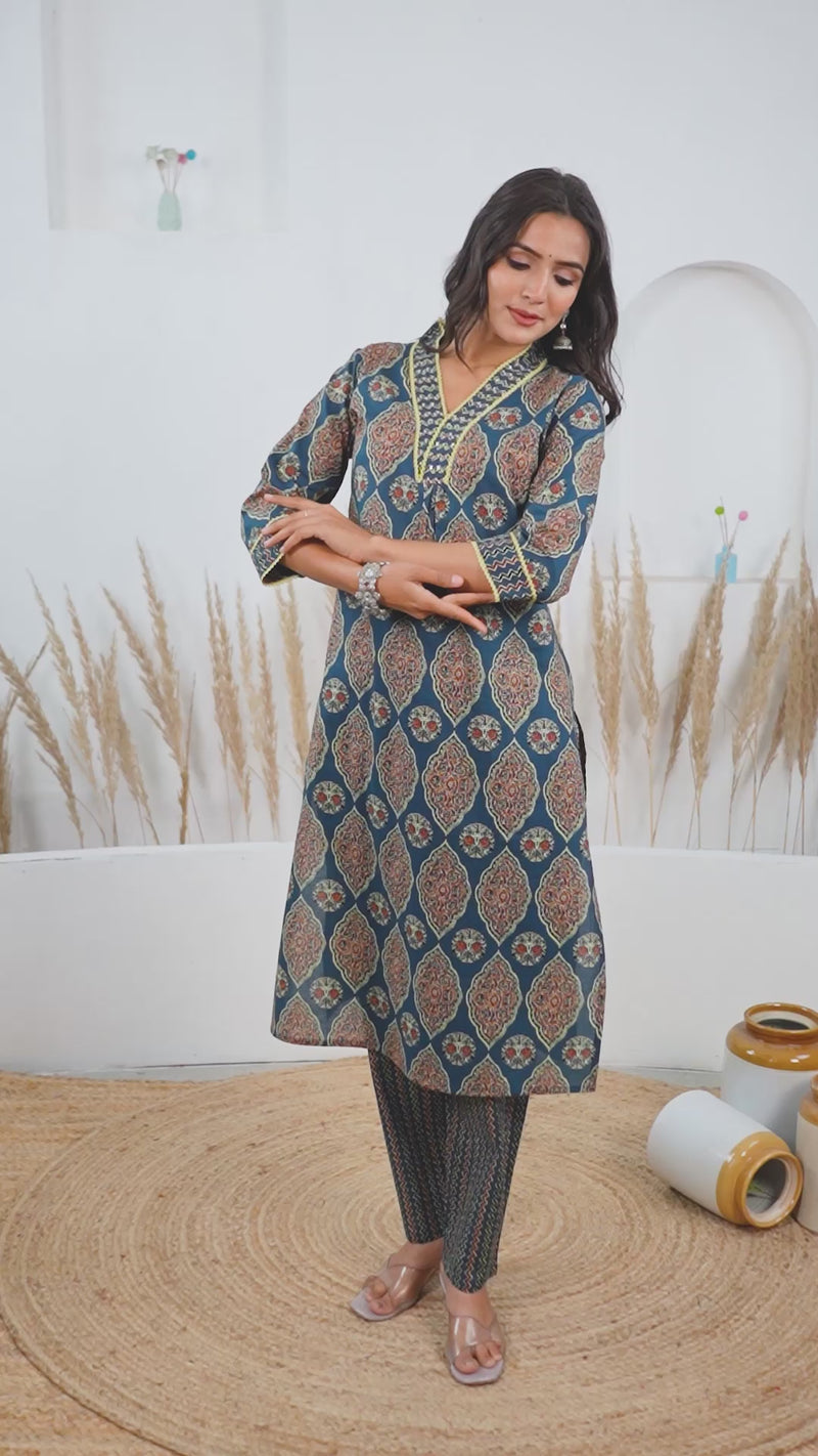 Ethnic kurta pant set for lady video