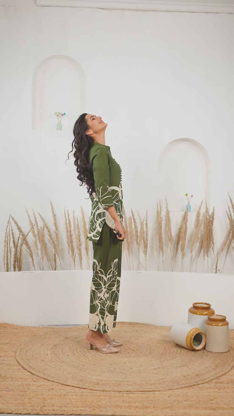 Woman cotton co ord set kurti and pant
Video